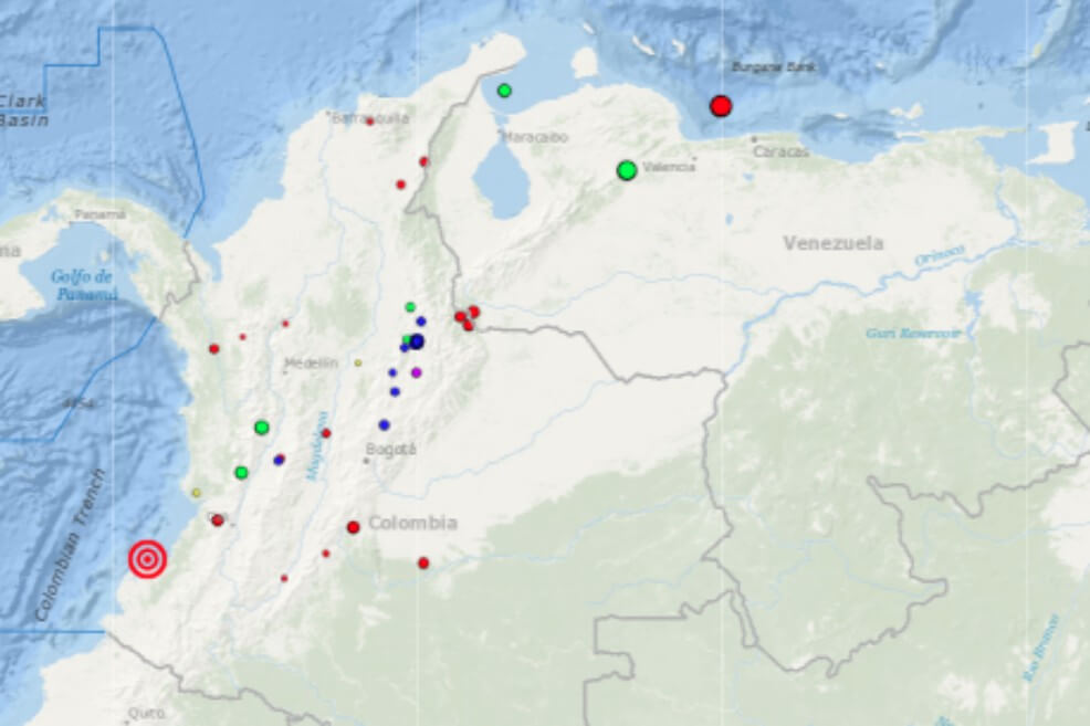 Reportan sismo en el Pacífico colombiano