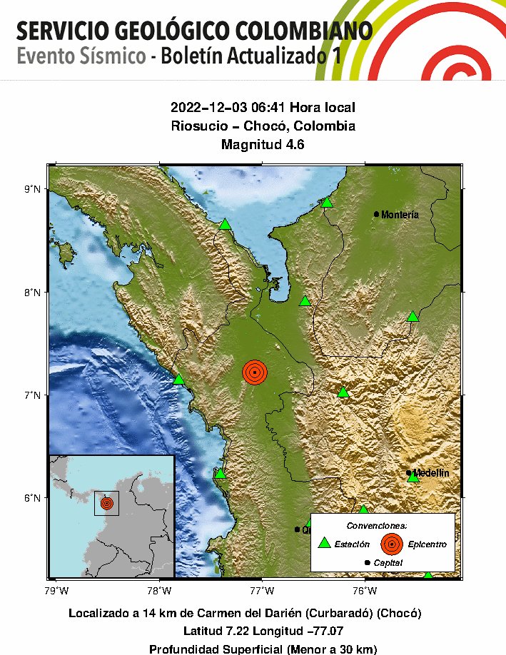 Un nuevo sismo se reportó esta mañana en Chocó