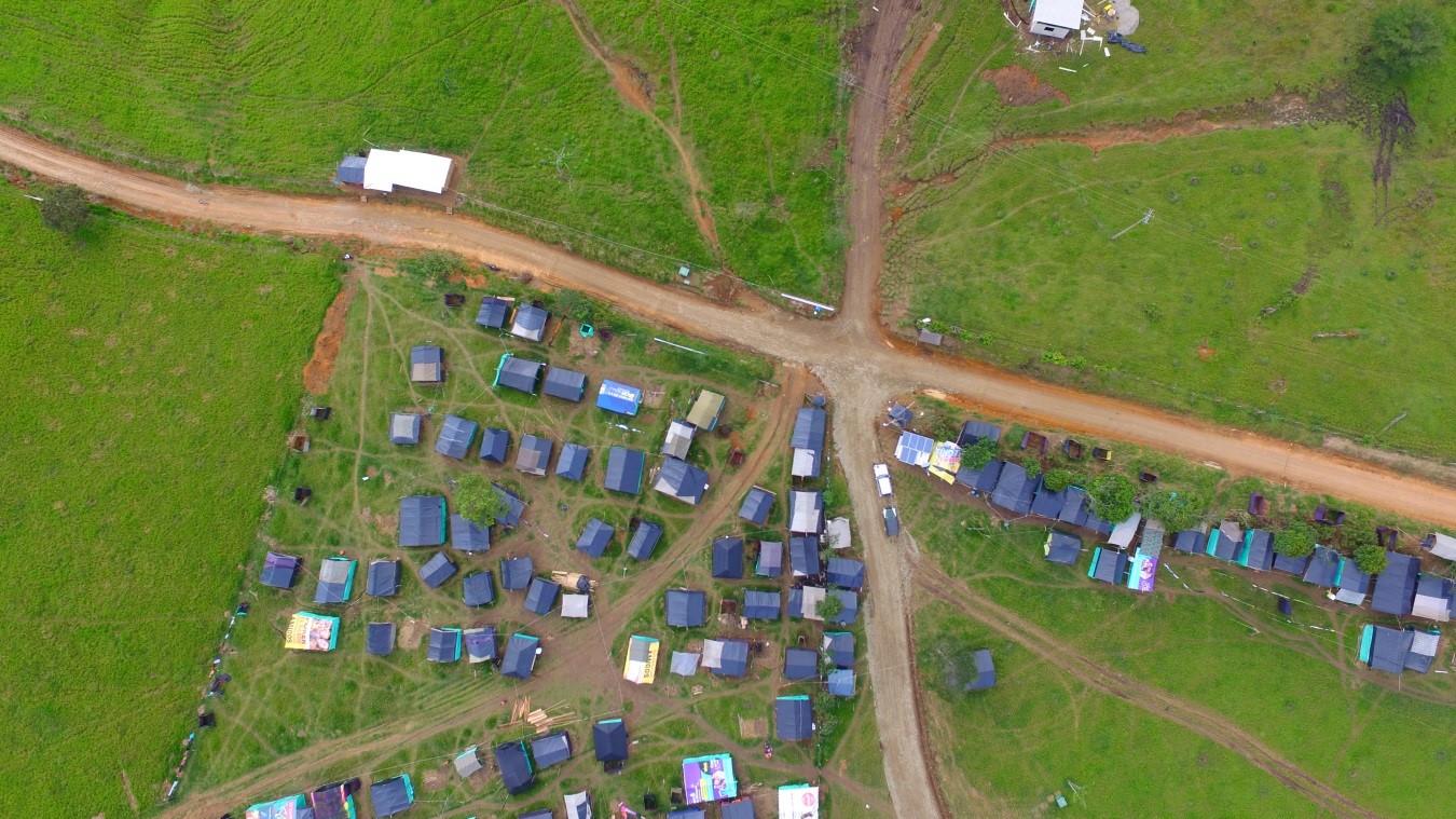 Aerofoto del sector B de la zona veredal Mariana Páez