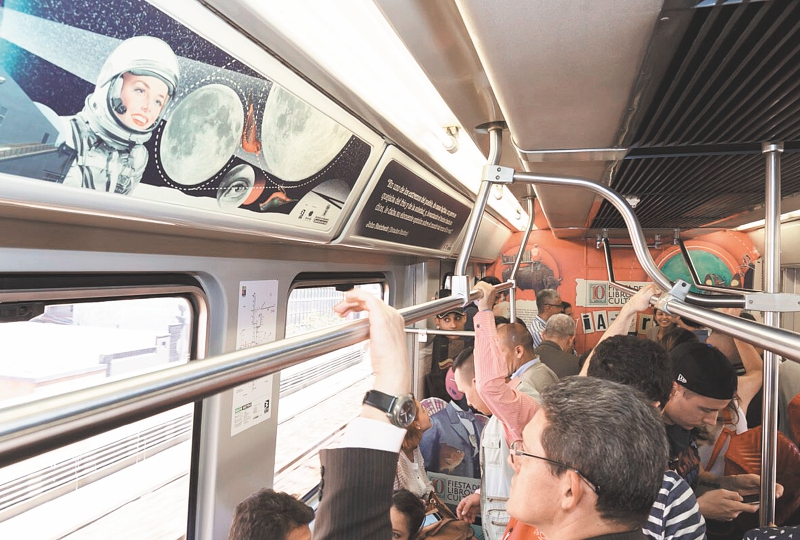  Uno de los tres vagones que hacen parte del Tren de la cultura, donde se lanzará la Fiesta del libro de Medellín.  / Cortesía