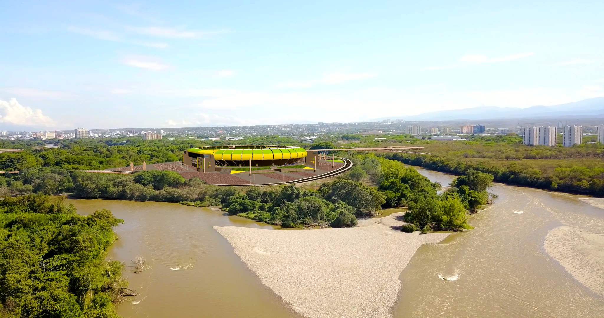 ¿Construir un estadio en una “isla” del río Magdalena? Una idea “fuera de lugar” en Neiva