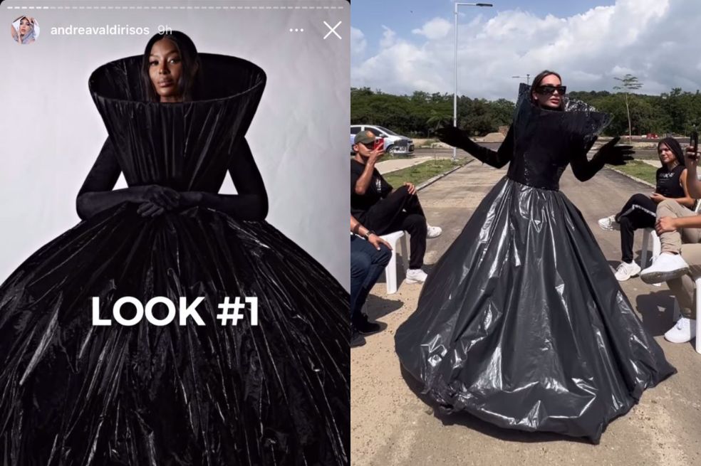 A Andrea Valdiri se le ocurrió hacer su propio desfile de modas, pero no como cualquier otro. Esta vez se atrevió a cubrirse incluso la cara y caminar bajo el sol ardiente de Barranquilla.