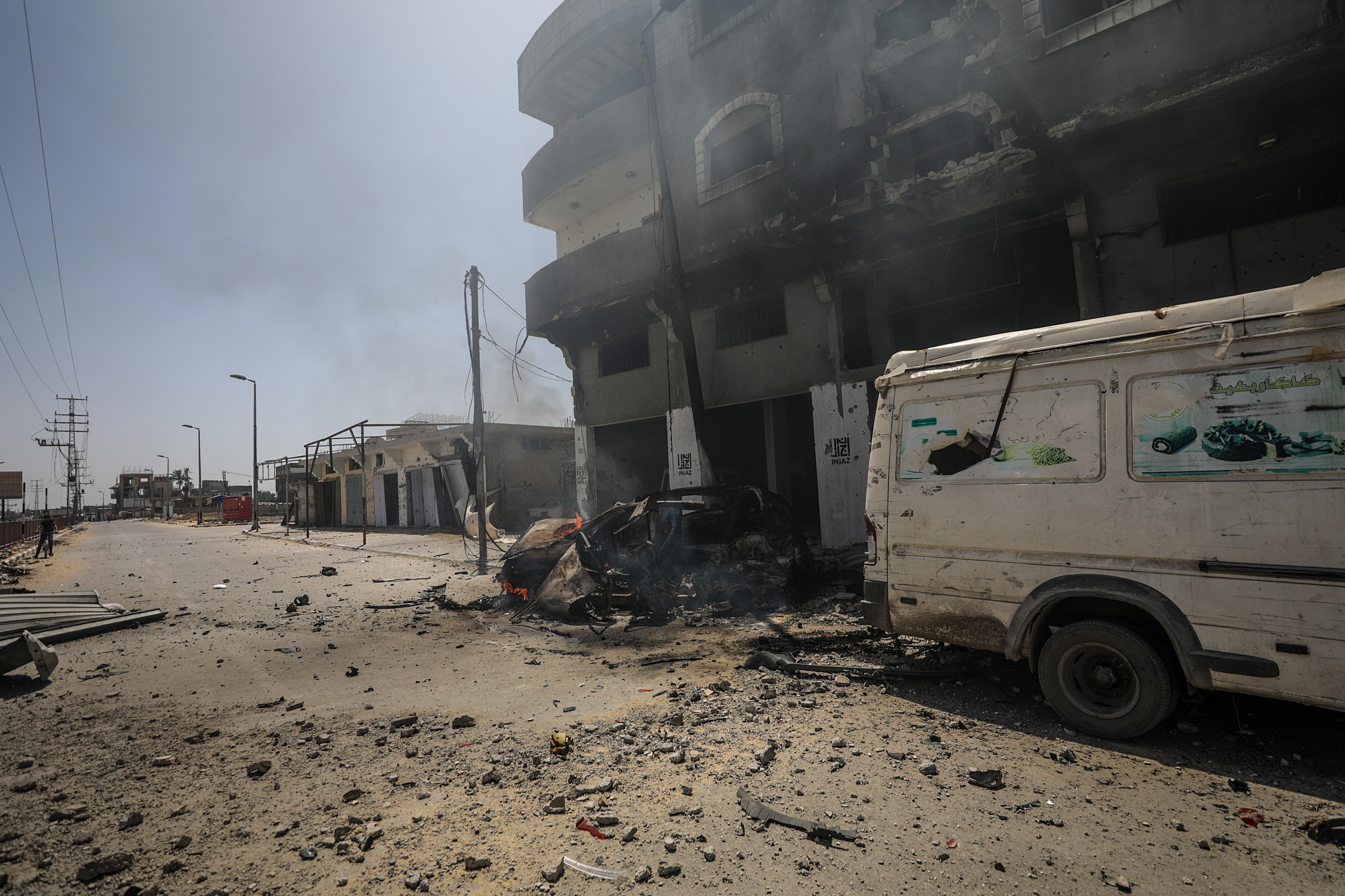 Al Nusairat (---), 08/06/2024.- A destroyed area at Salah Al Din road following an Israeli miltary operation at Al Nusairat refugee camp in the central Gaza Strip 08 June 2024. More than 36,000 Palestinians and over 1,400 Israelis have been killed, according to the Palestinian Health Ministry and the Israel Defense Forces (IDF), since Hamas militants launched an attack against Israel from the Gaza Strip on 07 October 2023, and the Israeli operations in Gaza and the West Bank which followed it. EFE/EPA/MOHAMMED SABER