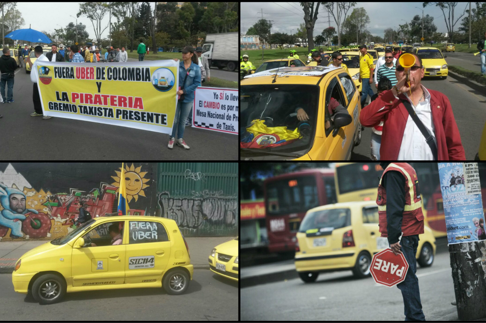 Así transcurre el paro de taxistas en Bogotá