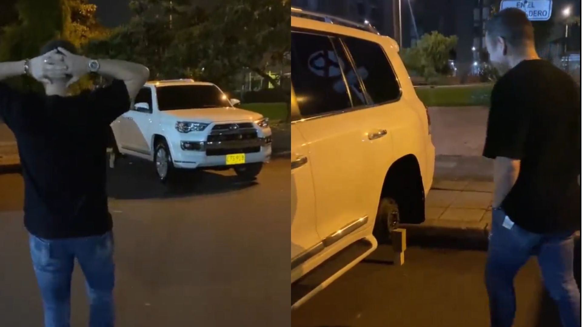 Cantante de música popular denunció que le robaron las llantas de sus carros en Bogotá