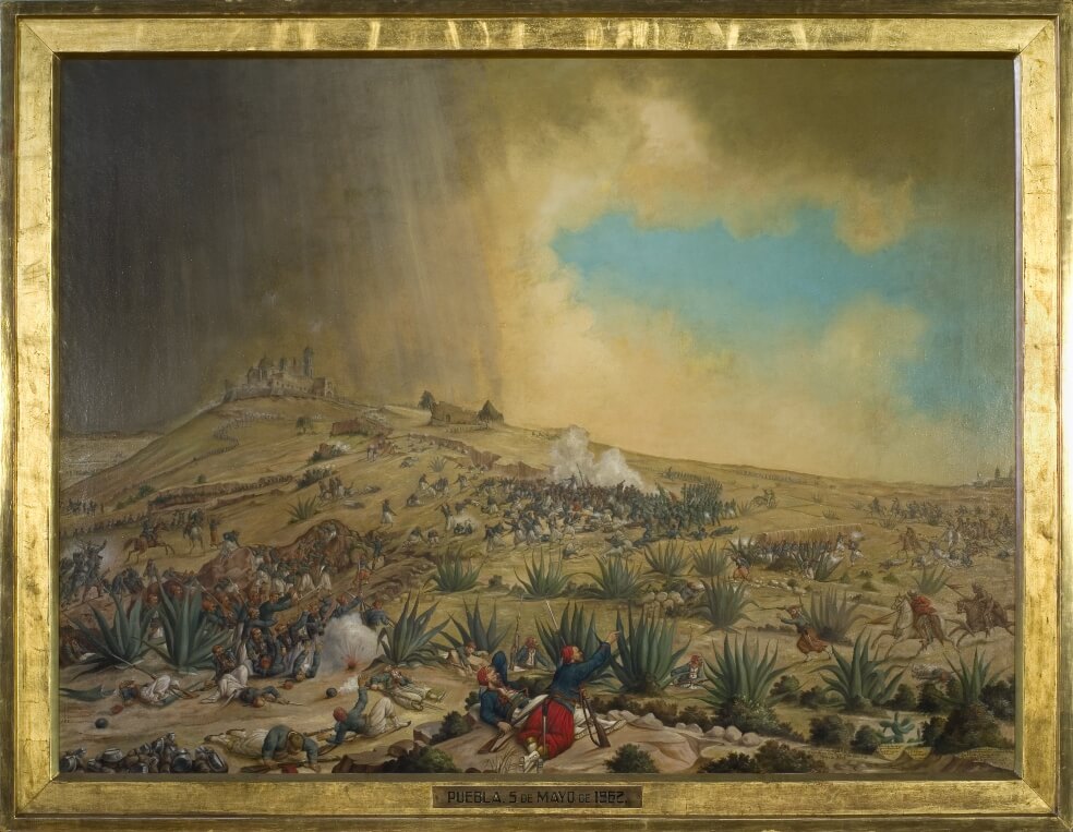 La batalla de Puebla, el 5 de mayo de 1862, marcó un hito en la historia mexicana.   / Patricio Ramos Ortega. 1862. Óleo sobre tela.
