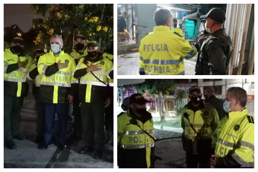 En imágenes: Duque saludó a policías y visitó CAI atacados en Bogotá
