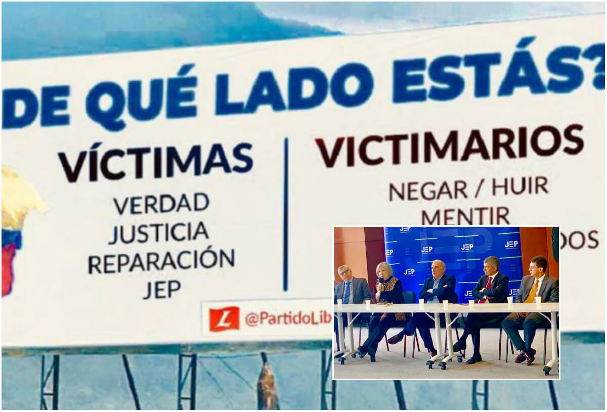 Partido Liberal responde al uribismo con vallas de respaldo a la JEP