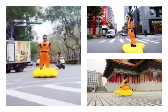 Gokú decidió pasearse sobre la ‘nube voladora’ por China