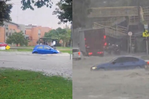 Tormenta con granizo deja vías inundadas y caos vial en varios sectores del norte de Bogotá