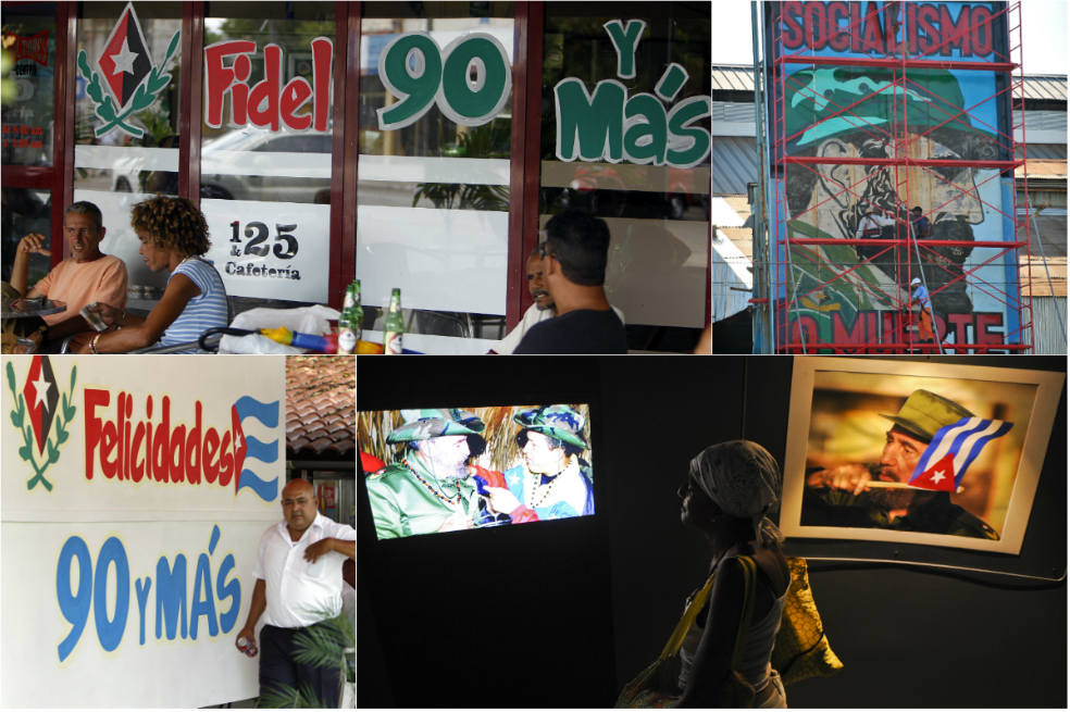 Cubanos empezaron a celebrar los 90 años de Fidel Castro