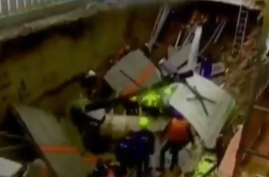 En Taiwán, un hombre fue tragado por la tierra