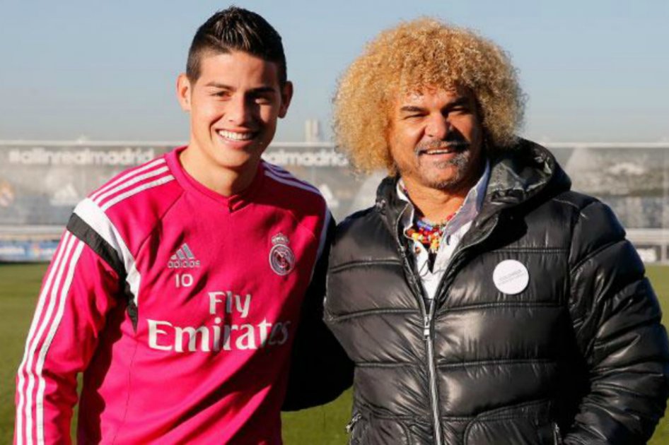 El Pibe Valderrama visitó a James Rodríguez en Madrid