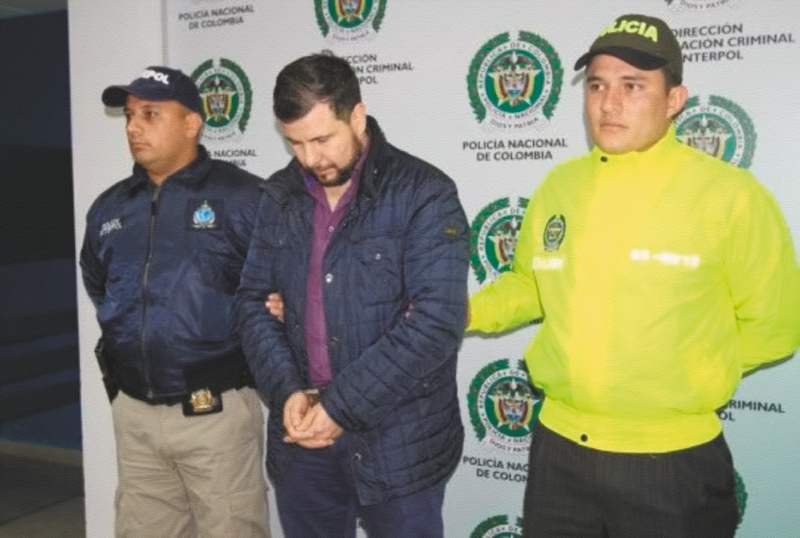 Willians Triana Peña, conocido como el “Jefe”, fue detenido en agosto del año pasado en la vía que de Bogotá conduce a Chía. / Cortesía Policía Nacional