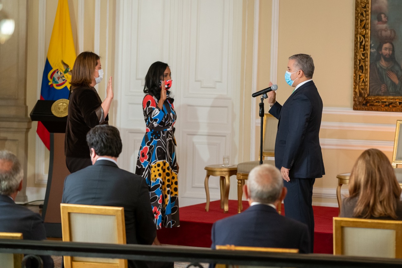 Presidente Duque posesiona a ministras de Cultura y de Comercio