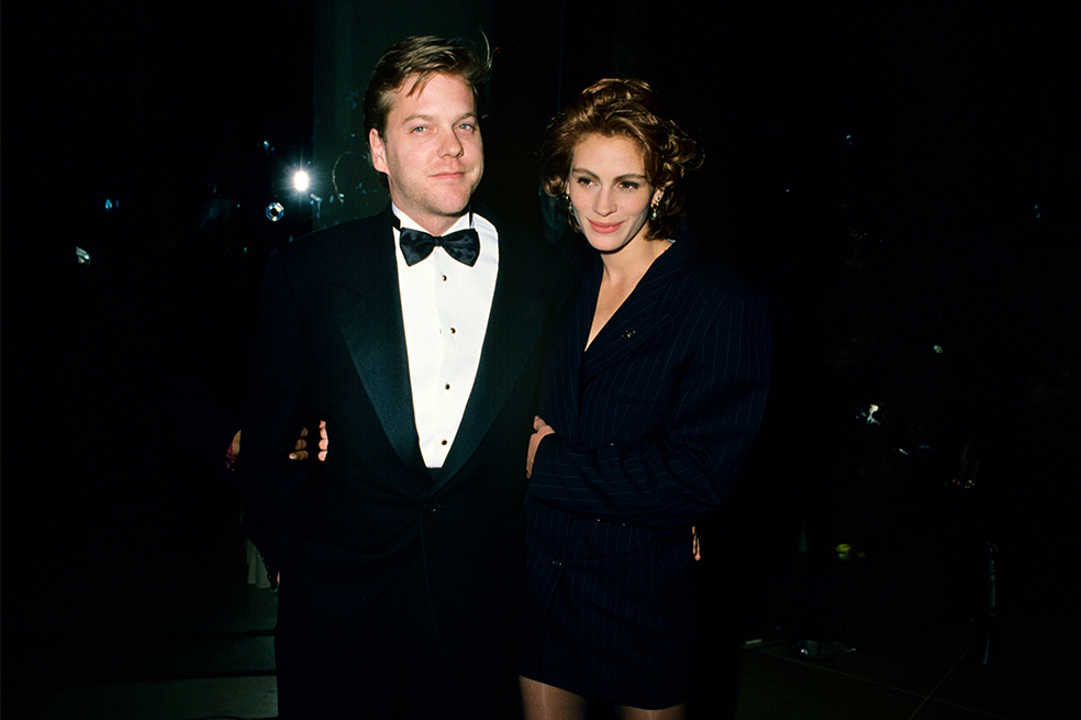Julia Roberts y Kiefer Sutherland vivían juntos y estaban comprometidos. Ella lo abandonó por otro actor.