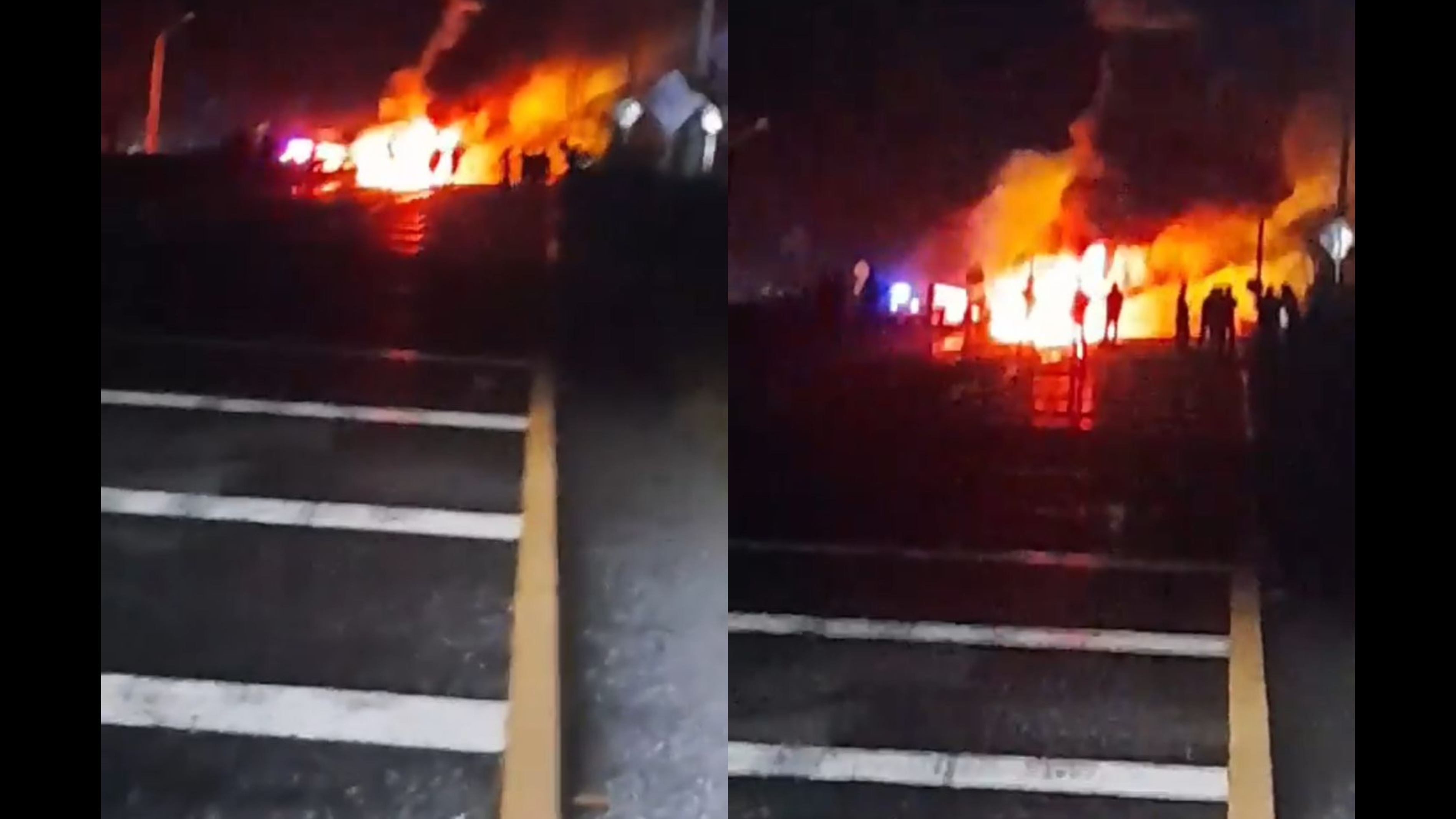 Se incendió tractomula de convoy militar en carretera de Cundinamarca