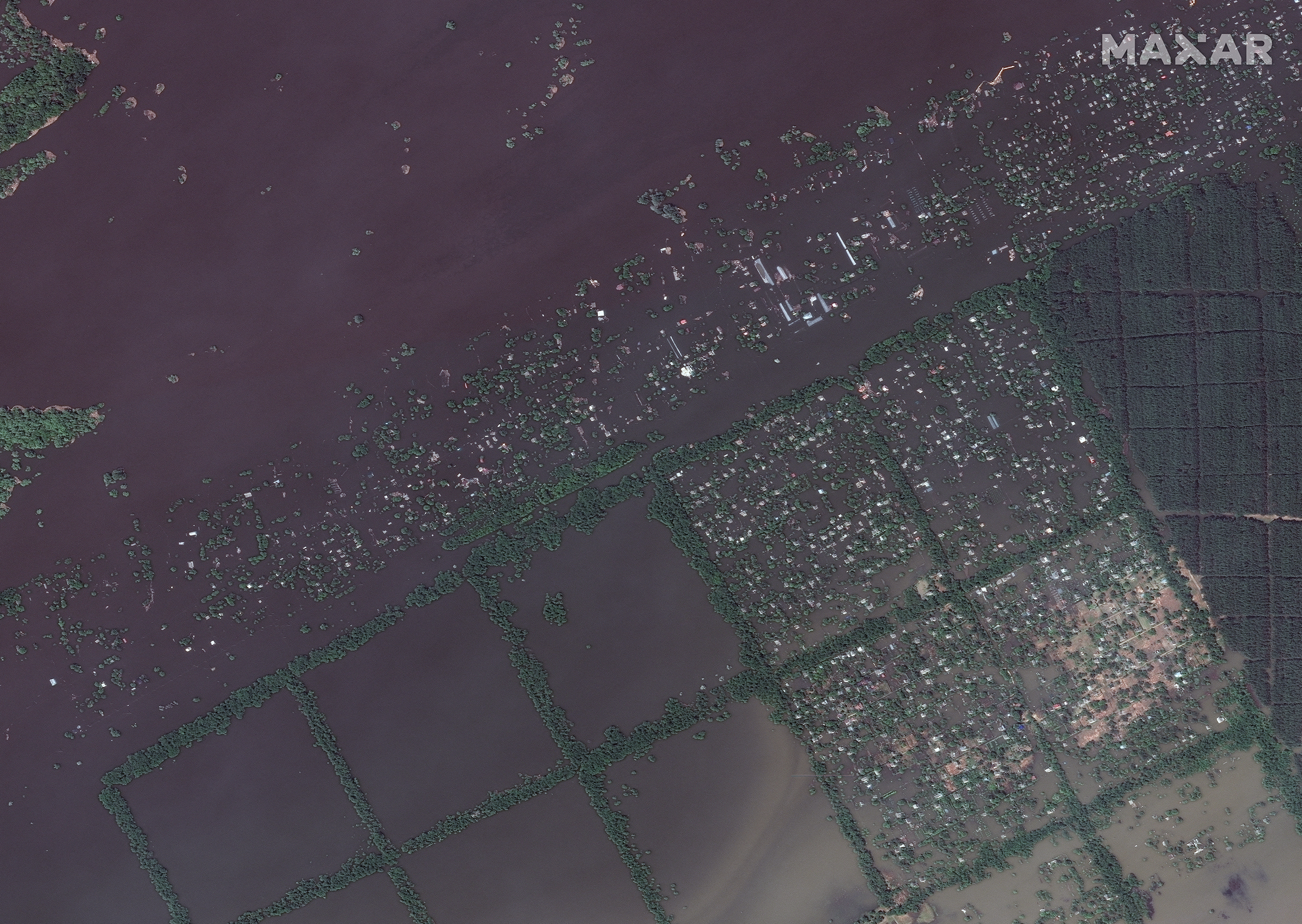 Imágenes satelitales inundaciones en Jersón Ucrania