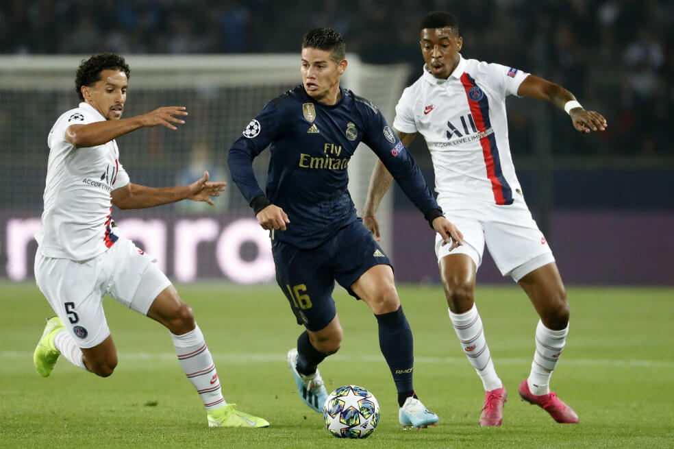 Con James como titular, Madrid cayó 3-0 ante PSG