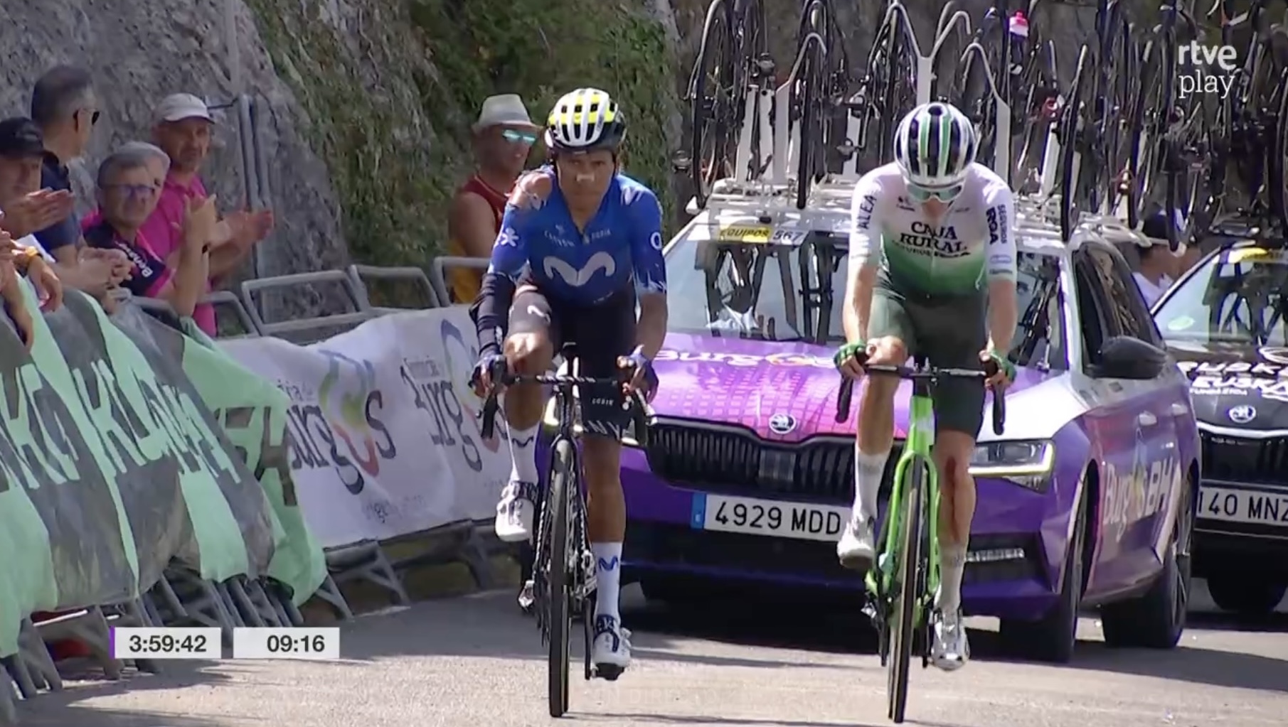 Así quedó Nairo Quintana tras una fuerte caída en la Vuelta a Burgos: video