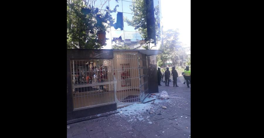Entidad bancaria fue atacada en medio de disturbios en la U. Pedagógica de Bogotá