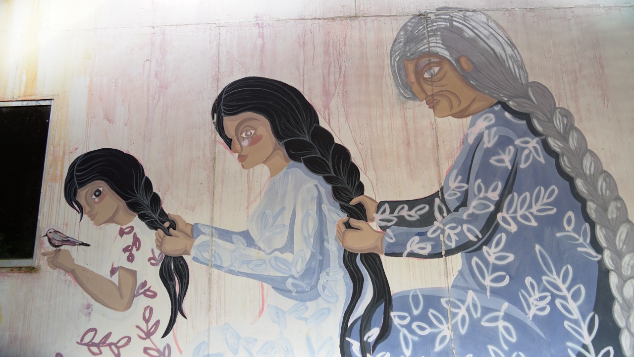 Otro de los murales del Espacio Territorial sobre mujeres y género.