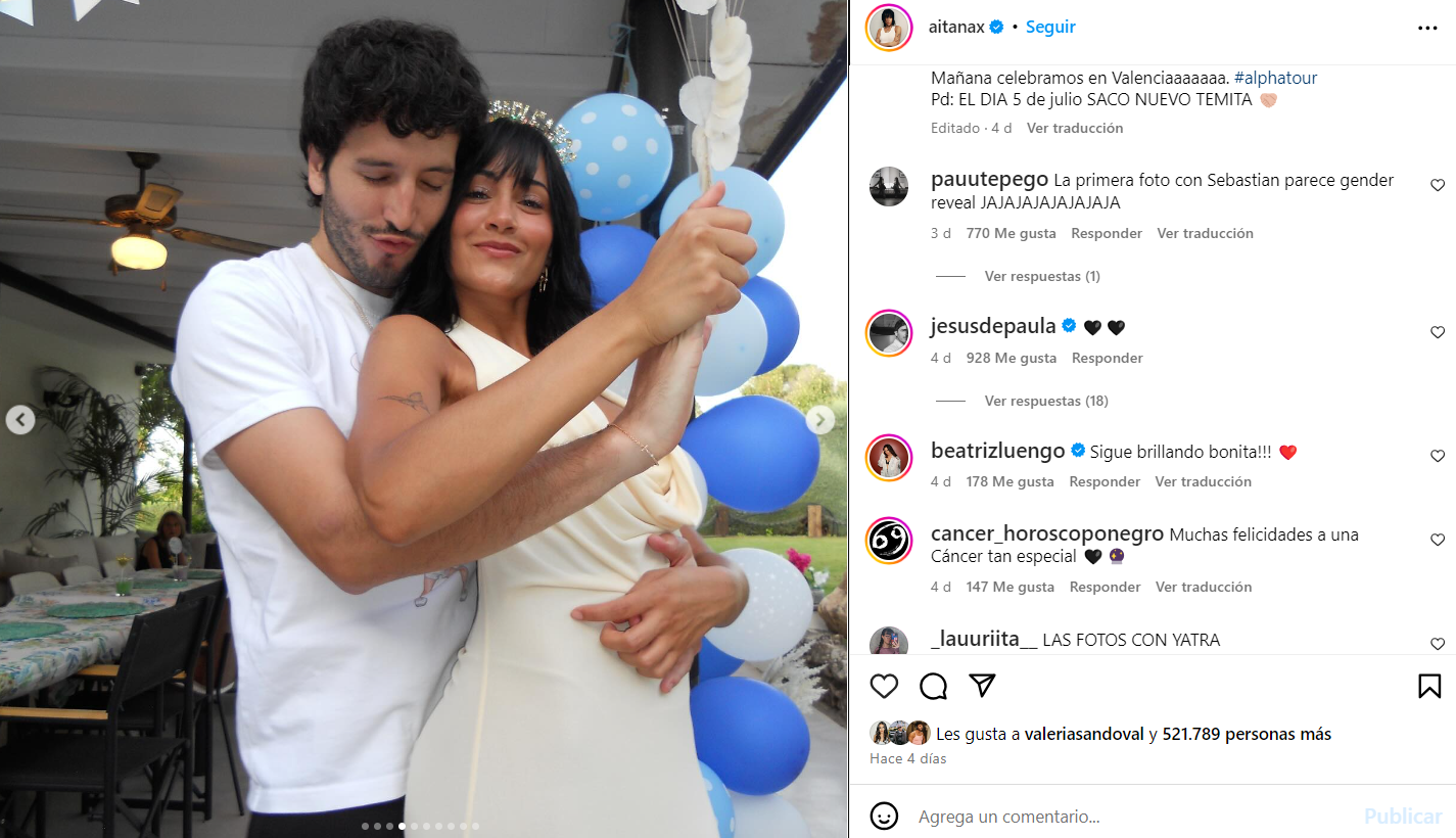 Aitana y Sebastián Yatra despertaron sospechas de embarazo por estas fotos