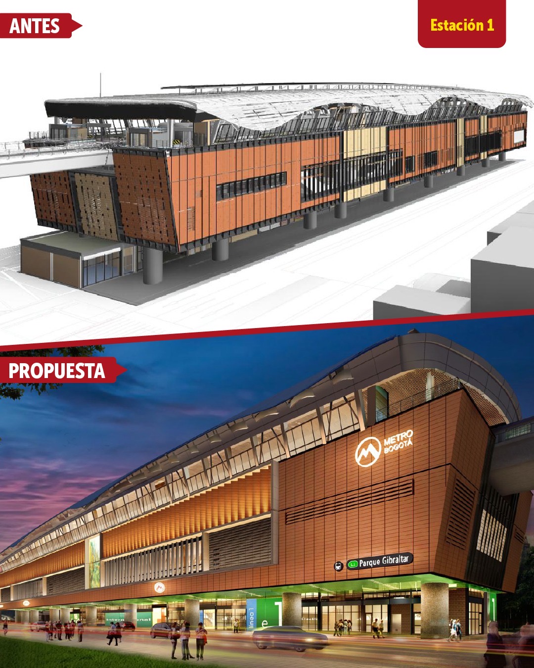 Según lo informado por la Empresa Metro de Bogotá, los cambios se reflejarán principalmente en el diseño exterior de las estaciones.