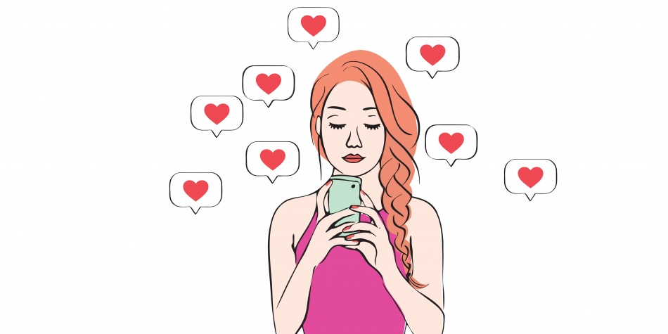 La he pillado mandando corazoncitos por WhatsApp