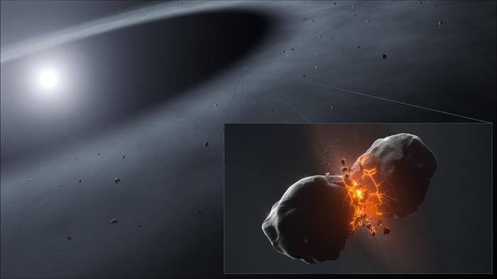Esta es la primera imagen directa de grandes objetos chocando fuera de nuestro sistema solar