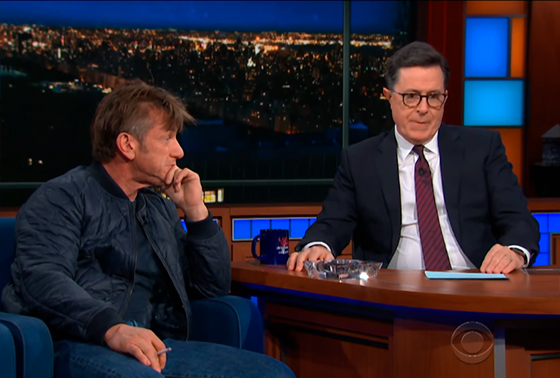 Sean Penn en "The Late Show with Stephen Colbert".