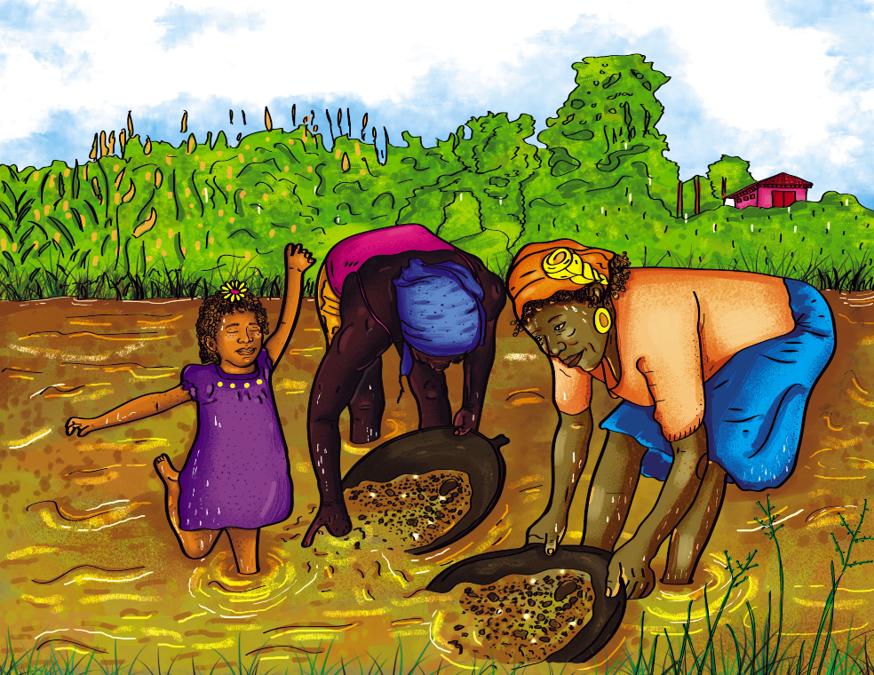 Ciñéndose a eso, los armados quisieron cooptar todos los espacios de su vida. Las mujeres ya no podían ir a los ríos Cauca y Teta a barequear, allá vieron cómo asesinaban personas y cómo el agua cambiaba de color por la minería ilegal que desarrollaban ellos. Las que cultivaban tenían miedo de que en vez de yuca hubiera una mina. “Antes de que llegara al territorio el Bloque Calima de las Autodefensas Unidas de Colombia podíamos dejar a nuestros hijos con nuestras hijas mayores, abuelas, tías y comadres para cuidarlos. Así todas podíamos ir a trabajar en los cultivos o en la minería tradicional y participar en actividades comunitarias. Pero con la llegada de los paramilitares, estar en la casa de otra mujer y reunirse era prohibido, nos acusaban de ser colaboradoras de la guerrilla. Esto acabó con los lazos y con las amistades que construimos entre mujeres de la comunidad y nos impidió realizar actividades económicas productivas, lo que empobreció a nuestras familias”, dice uno de los testimonios recogidos en el informe, hablando de cómo cambió su forma de ejercer la maternidad y la violencia que vino para ellas como consecuencia de no poder producir.