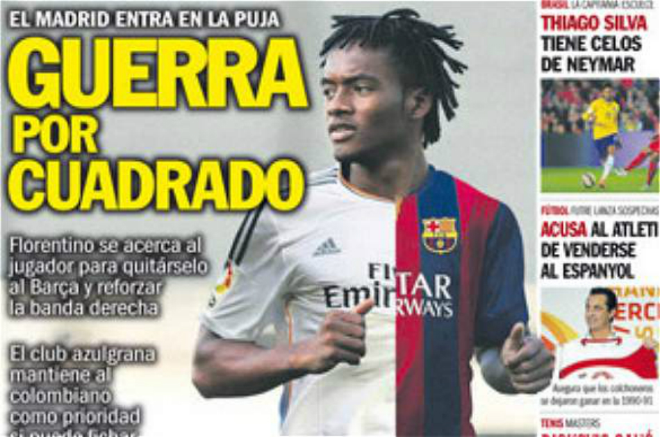 Real Madrid y Barcelona, en la puja por Juan Guillermo Cuadrado
