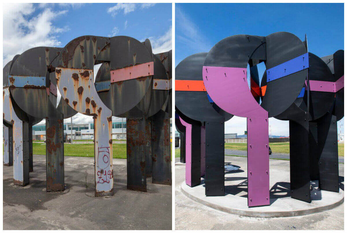 Restauran la escultura ‘Horizontes’, del maestro Édgar Negret en Bogotá