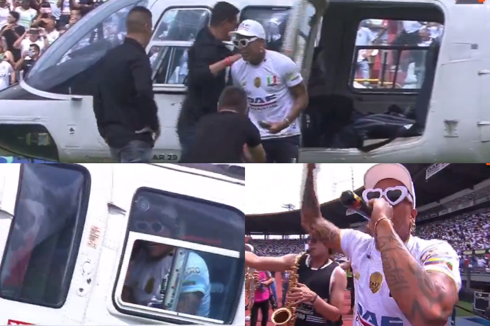 ¡Dayro Moreno, locura total! Llegó al estadio en Manizales en helicóptero, video