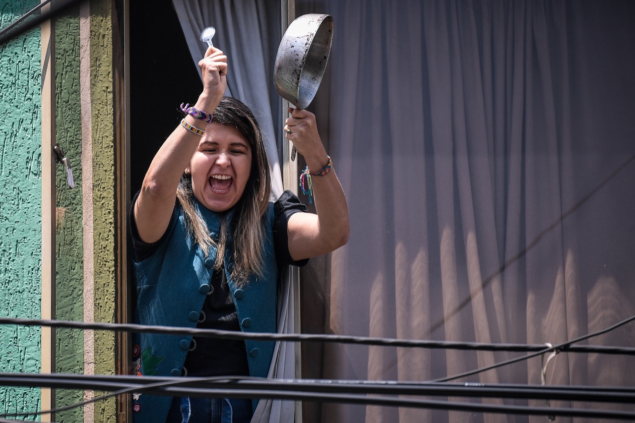 Habitantes del sector también realizaron un “cacerolazo” durante las manifestaciones.