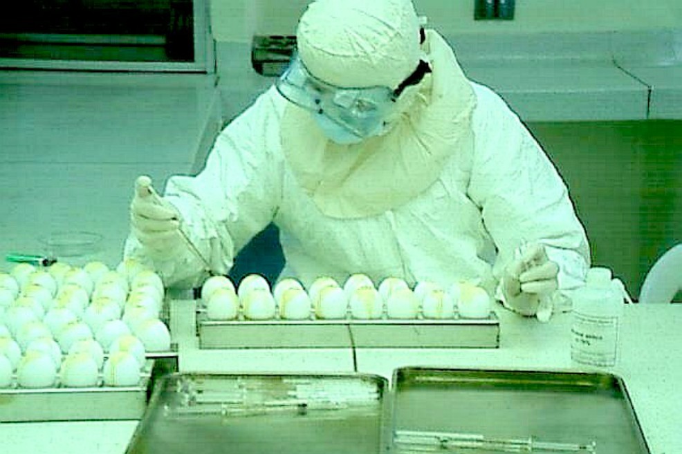 Imagen del proceso de producción de vacunas en la planta del INS.