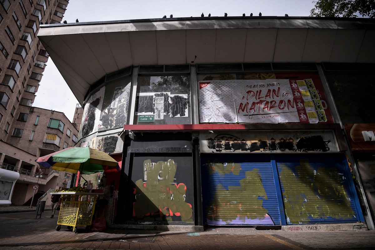 El mural estaba pintado en la calle 19 con carrera cuarta, justo en la esquina donde falleció Dilan Cruz.