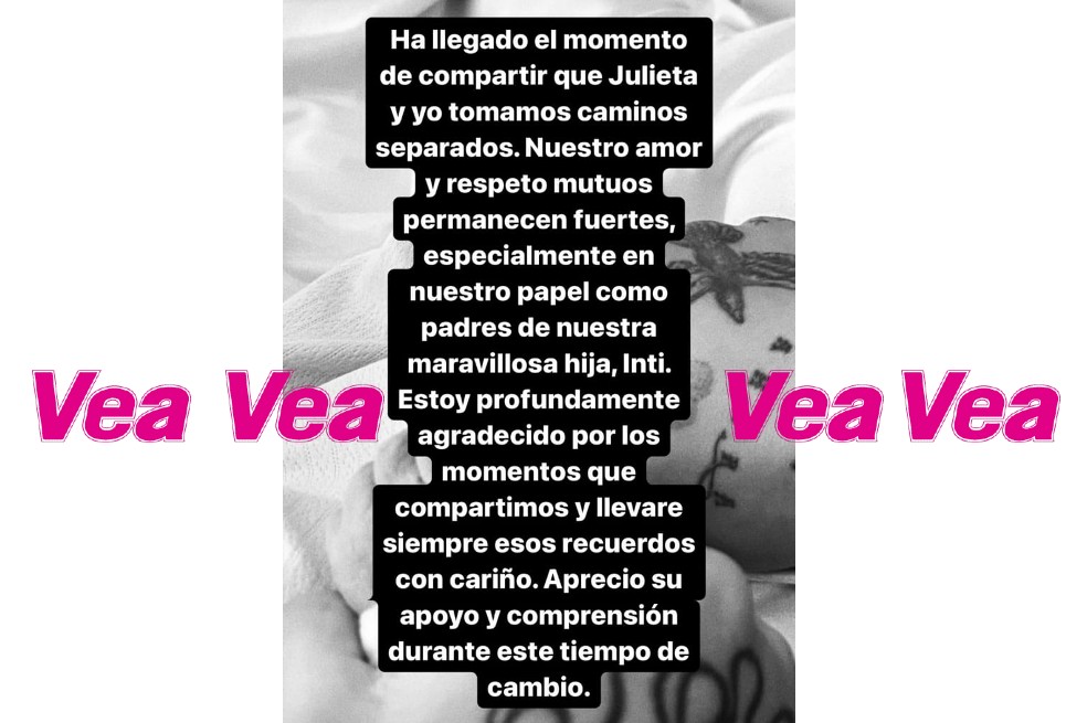 El intérprete de ‘Adiós amor’ confirmó a través de sus redes sociales, que su relación con Cazzu, madre de su hija, llegó a su fin. ¿Qué ocurrió?