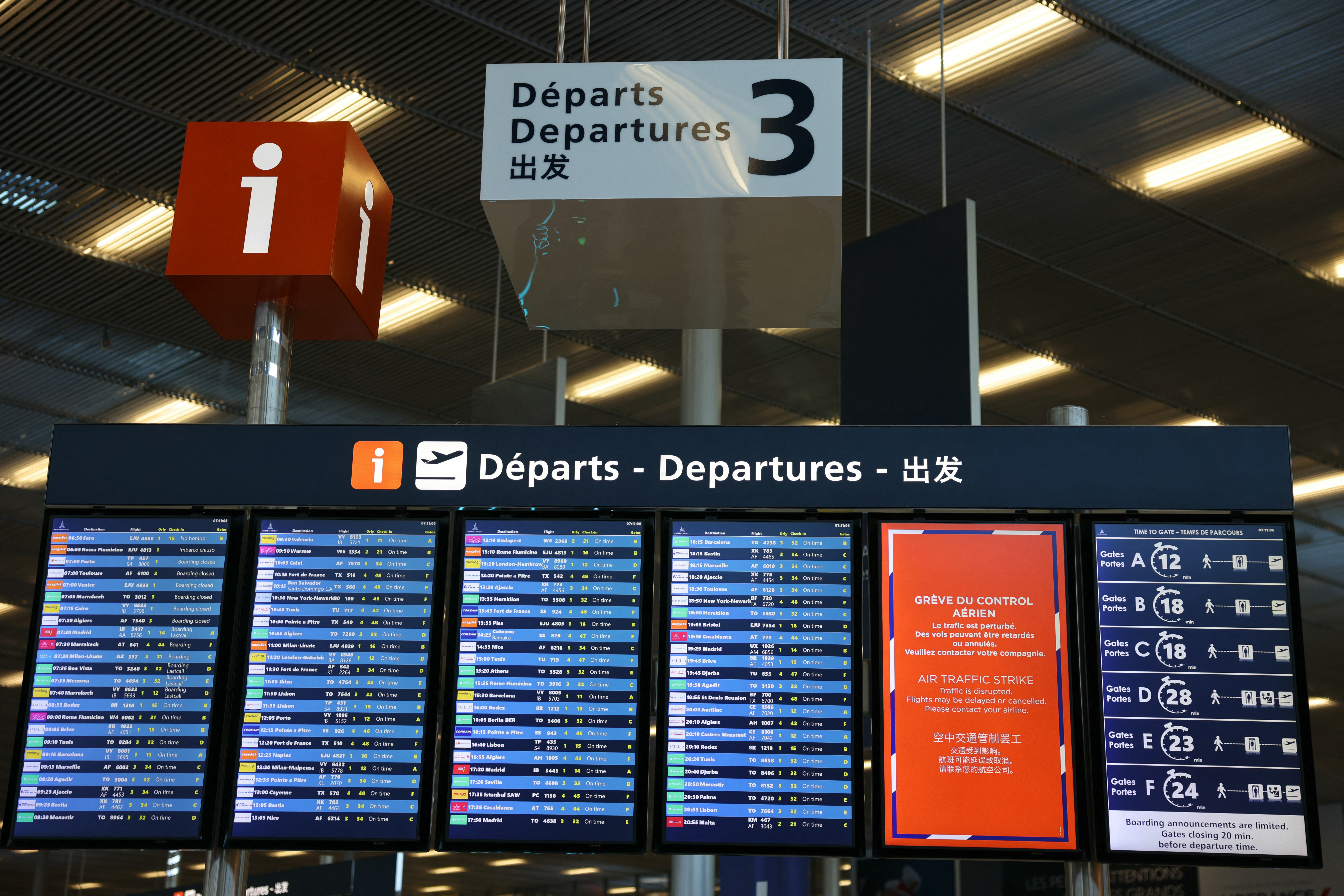 El 70 % de los vuelos en París Orly serán cancelados este fin de semana por huelga