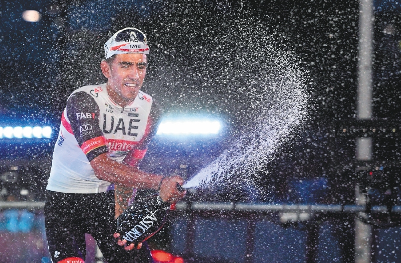 Sebastián Molano celebró en Madrid, en la fiesta de Remco Evenepoel