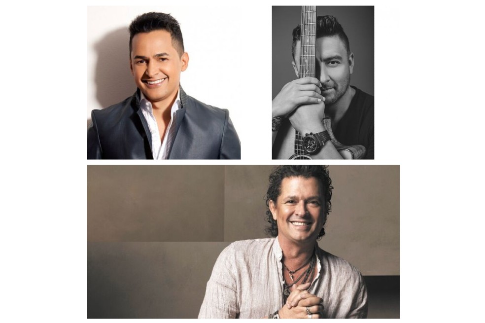 Jorge Celedón, Alex Campos y Carlos Vives en los Grammy.
