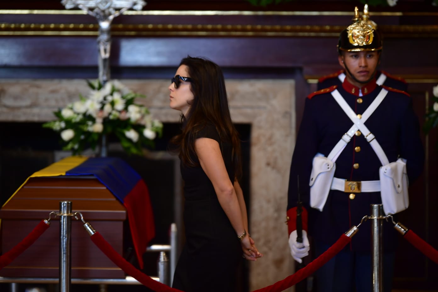Exequias y homenajes al exvicepresidente Germán Vargas Lleras avanzan en el salón Simón Bolívar del Palacio de San Carlos.