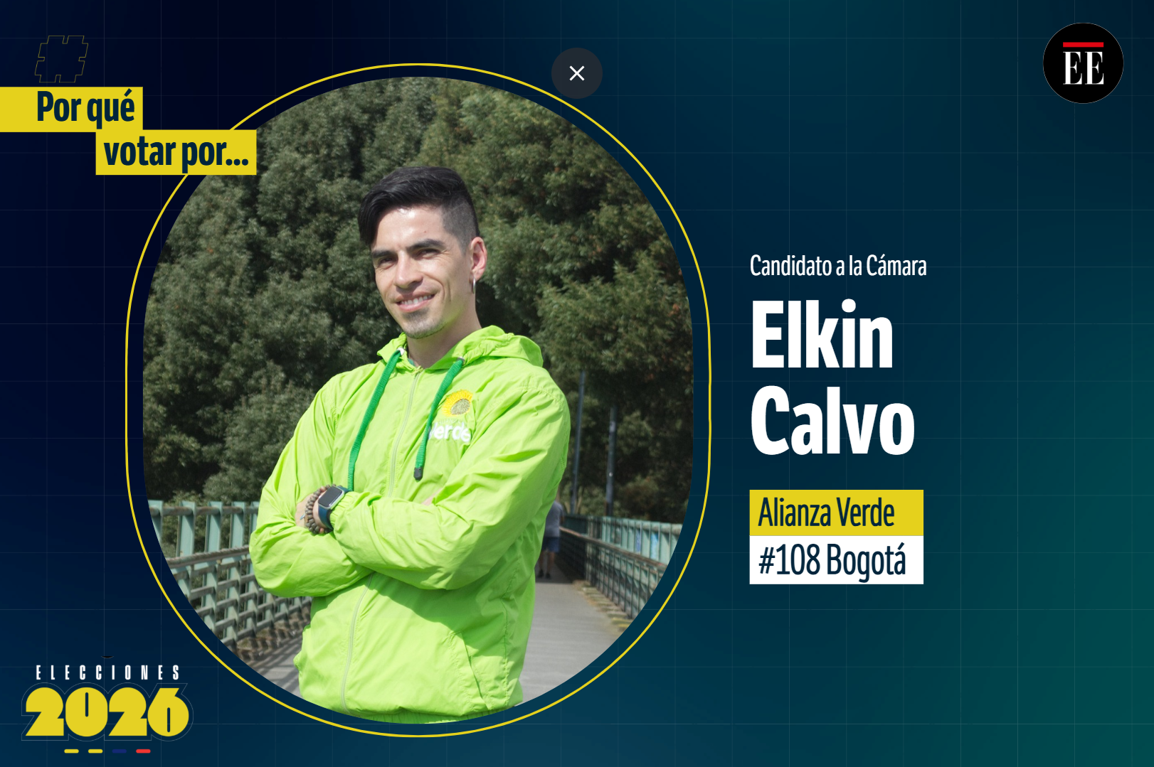 “Por qué votar por”: Elkin Calvo Munera, candidato a la Cámara