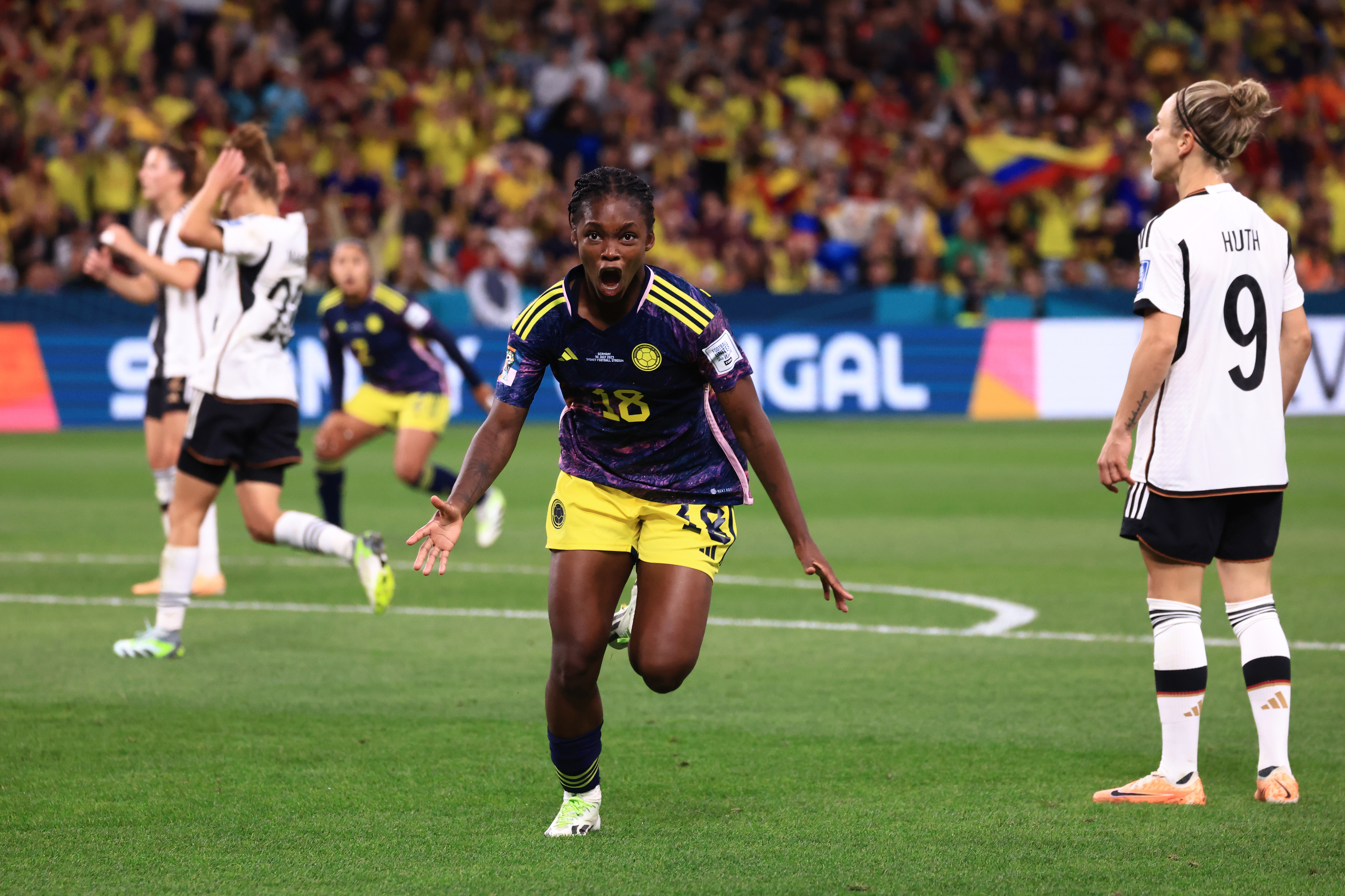 Sydney (Australia), 30/07/2023.- Linda Caicedo of Colombia celebrates after scoring during the FIFA Women's World Cup 2023 soccer match between Germany and Colombia at Sydney Football Stadium in Sydney, Australia, 30 July 2023. (Mundial de Fútbol, Alemania) EFE/EPA/MARK EVANS EDITORIAL USE ONLY/ AUSTRALIA AND NEW ZEALAND OUT