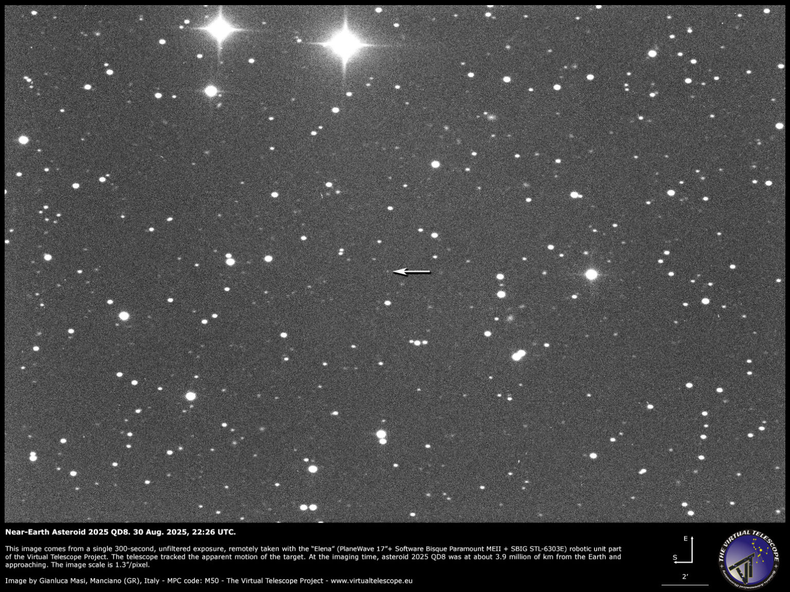 Descubrieron un asteroide poco antes de su paso más cercano a la Tierra