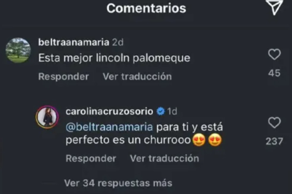 En su cuenta de Instagram, Carolina Cruz dejó un particular mensaje sobre su ex Lincoln Palomeque y causó revuelo en redes sociales. ¿Qué pensará su novio Jamil Farah?