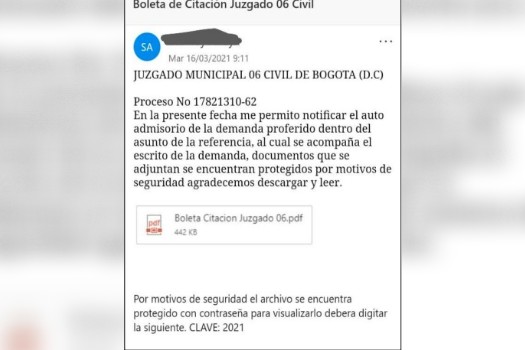 Distrito emitió alerta por falsas citaciones judiciales que terminan en estafa