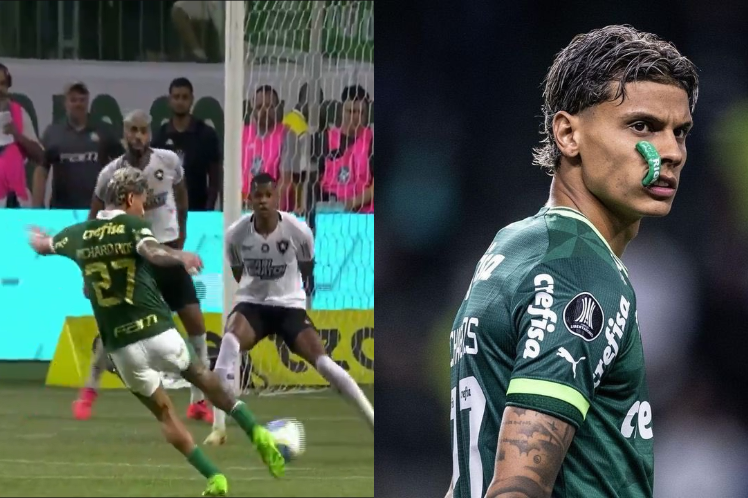 Así fue el golazo de Richard Ríos en el partido de Palmeiras.