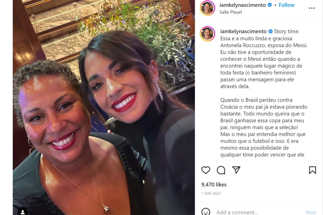 Publicación Kely Nascimento en su cuenta de Instagram.